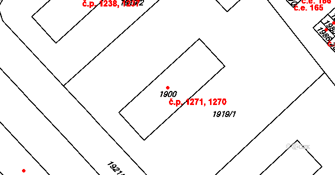Hlinsko 1270,1271 na parcele st. 1900 v KÚ Hlinsko v Čechách, Katastrální mapa
