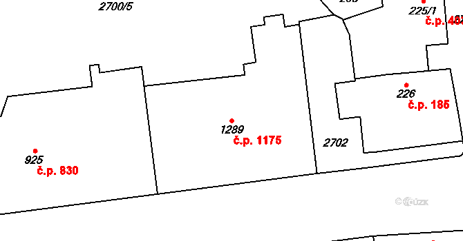 Choceň 1175 na parcele st. 1289 v KÚ Choceň, Katastrální mapa