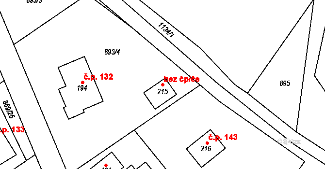 Budíkov 80311776 na parcele st. 215 v KÚ Budíkov, Katastrální mapa