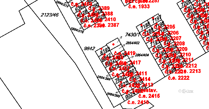 Hodonín 2468 na parcele st. 9842 v KÚ Hodonín, Katastrální mapa