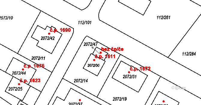 Brandýs nad Labem-Stará Boleslav 95638776 na parcele st. 2072/47 v KÚ Stará Boleslav, Katastrální mapa