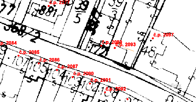 Podlusky 2089, Roudnice nad Labem na parcele st. 172 v KÚ Podlusky, Katastrální mapa