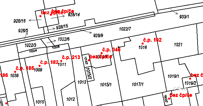 Miřetice u Klášterce nad Ohří 346, Klášterec nad Ohří na parcele st. 1014/1 v KÚ Miřetice u Klášterce nad Ohří, Katastrální mapa