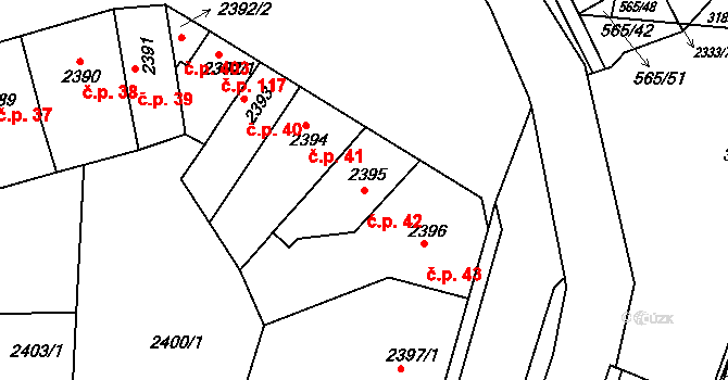 Příbram IV 42, Příbram na parcele st. 2395 v KÚ Příbram, Katastrální mapa