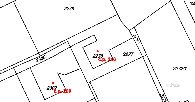 Dolní Suchá 210, Havířov na parcele st. 2278 v KÚ Dolní Suchá, Katastrální mapa