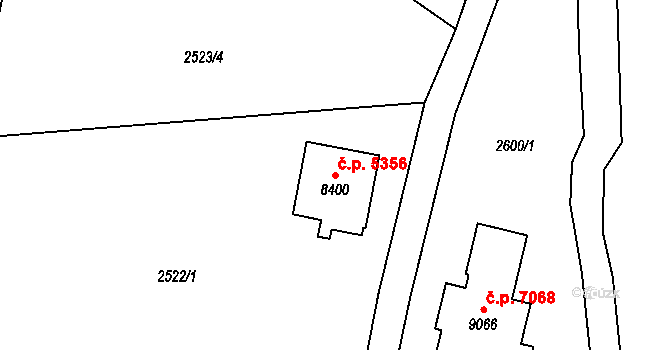Zlín 5356 na parcele st. 8400 v KÚ Zlín, Katastrální mapa