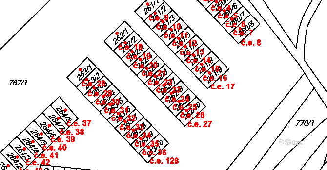 Janov 24, Litvínov na parcele st. 262/7 v KÚ Janov u Litvínova, Katastrální mapa