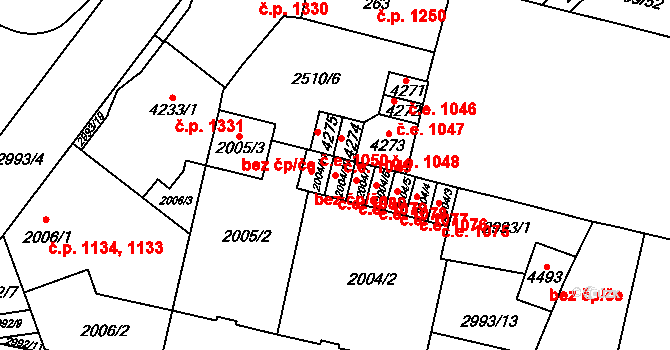 Kyjov 1080 na parcele st. 2004/10 v KÚ Kyjov, Katastrální mapa