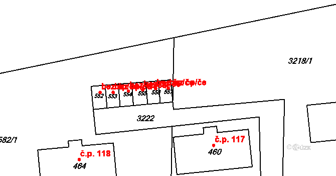 Chotěvice 38981777 na parcele st. 557 v KÚ Chotěvice, Katastrální mapa
