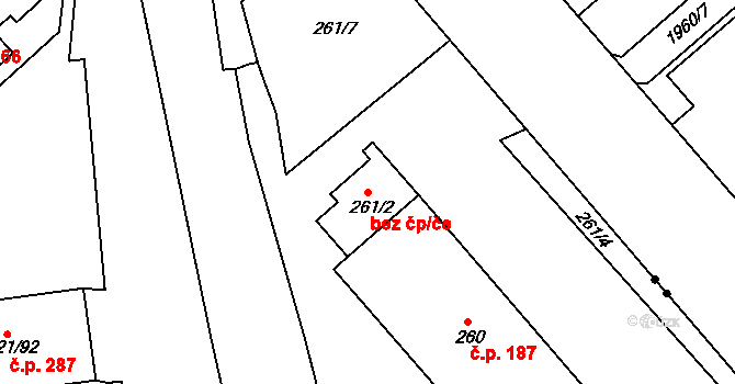 Teplice 39148777 na parcele st. 261/2 v KÚ Prosetice, Katastrální mapa