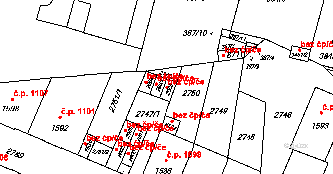 Opava 41427777 na parcele st. 2006 v KÚ Kateřinky u Opavy, Katastrální mapa
