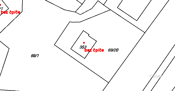 Bohdíkov 42897777 na parcele st. 353 v KÚ Dolní Bohdíkov, Katastrální mapa