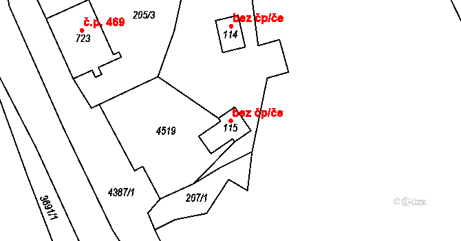 Heřmanovice 43273777 na parcele st. 115 v KÚ Heřmanovice, Katastrální mapa