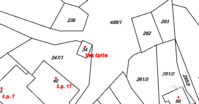 Býšovec 44135777 na parcele st. 34 v KÚ Smrček, Katastrální mapa