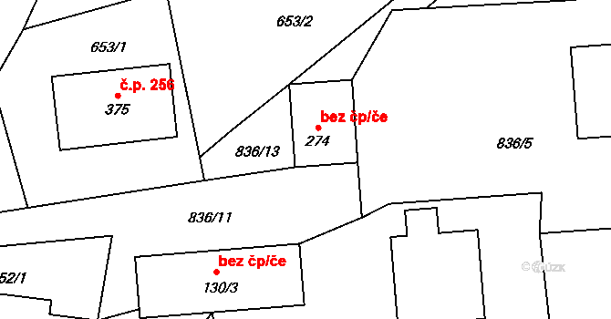 Bohdíkov 44876777 na parcele st. 274 v KÚ Dolní Bohdíkov, Katastrální mapa