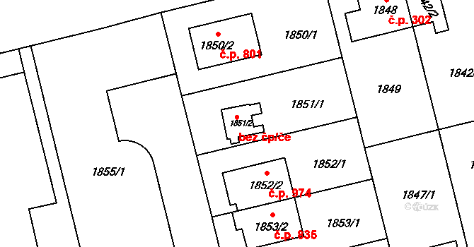 Praha 46751777 na parcele st. 1851/2 v KÚ Kamýk, Katastrální mapa