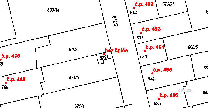 Vodňany 47277777 na parcele st. 2221 v KÚ Vodňany, Katastrální mapa