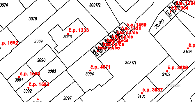 Chomutov 48041777 na parcele st. 3087 v KÚ Chomutov I, Katastrální mapa