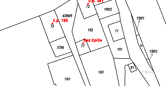 Heřmanovice 48996777 na parcele st. 77 v KÚ Heřmanovice, Katastrální mapa