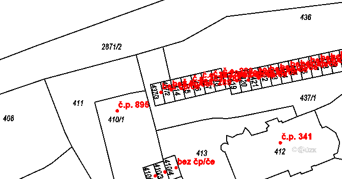 Děčín 49100777 na parcele st. 437/2 v KÚ Děčín, Katastrální mapa