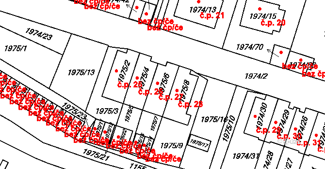 Vimperk III 27, Vimperk na parcele st. 1975/6 v KÚ Vimperk, Katastrální mapa