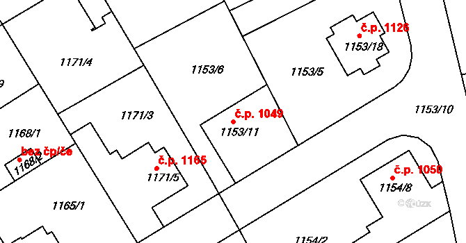 Rychnov nad Kněžnou 1049 na parcele st. 1153/11 v KÚ Rychnov nad Kněžnou, Katastrální mapa