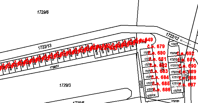 Miřetice u Klášterce nad Ohří 643, Klášterec nad Ohří na parcele st. 1729/32 v KÚ Miřetice u Klášterce nad Ohří, Katastrální mapa