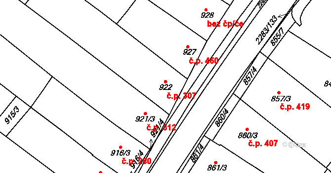 Svatobořice 307, Svatobořice-Mistřín na parcele st. 922 v KÚ Svatobořice, Katastrální mapa