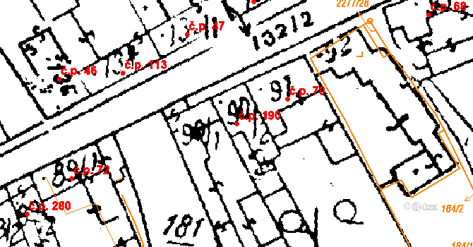 Luleč 190 na parcele st. 90/2 v KÚ Luleč, Katastrální mapa