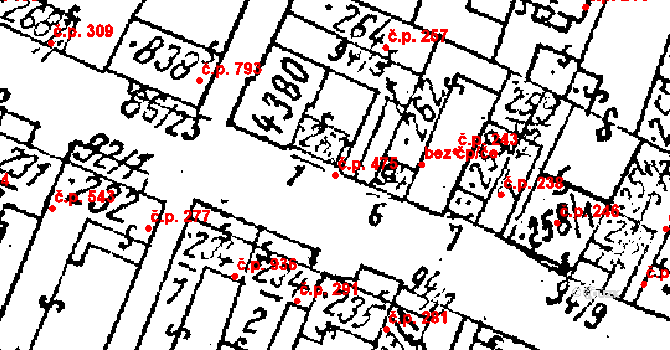 Lanžhot 475 na parcele st. 263/1 v KÚ Lanžhot, Katastrální mapa