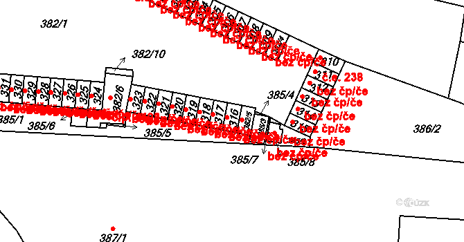 Židenice 262, Brno na parcele st. 316 v KÚ Židenice, Katastrální mapa