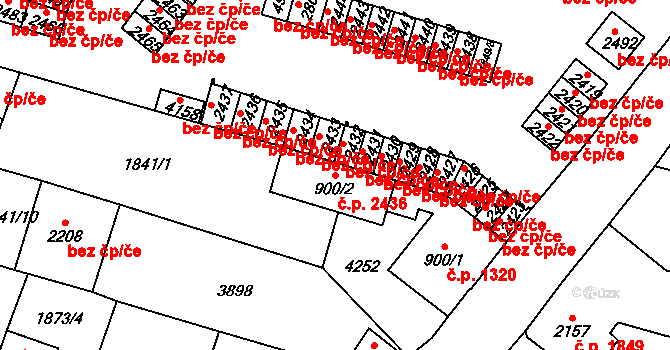 Dvůr Králové nad Labem 2436 na parcele st. 900/2 v KÚ Dvůr Králové nad Labem, Katastrální mapa
