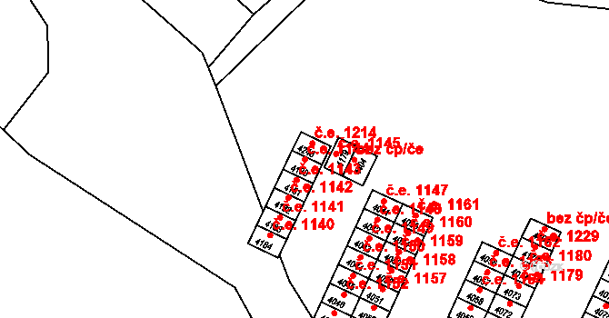Kuřim 1144 na parcele st. 4180 v KÚ Kuřim, Katastrální mapa