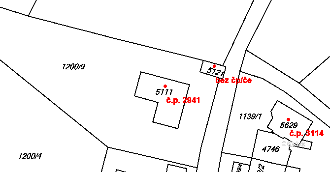 Dvůr Králové nad Labem 2941 na parcele st. 5111 v KÚ Dvůr Králové nad Labem, Katastrální mapa