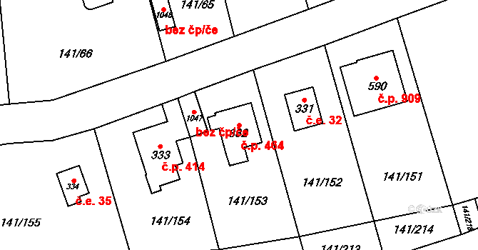 Dolní Jirčany 464, Psáry na parcele st. 332 v KÚ Dolní Jirčany, Katastrální mapa