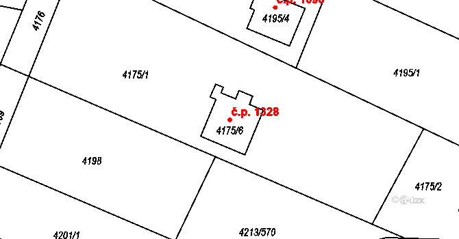 Lutyně 1328, Orlová na parcele st. 4175/6 v KÚ Horní Lutyně, Katastrální mapa
