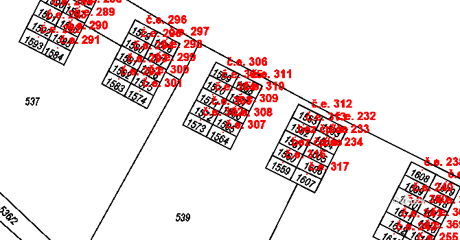Ostopovice 308, Katastrální mapa