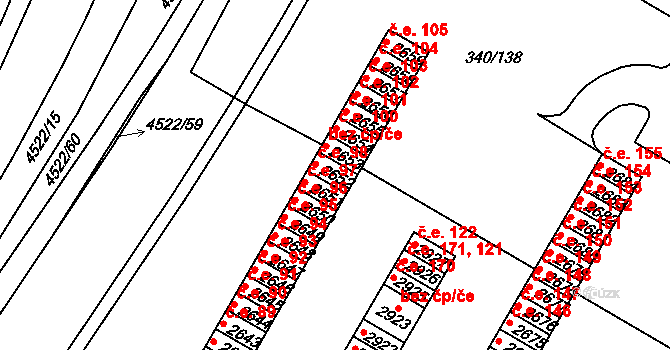 Staré Město 98 na parcele st. 2652 v KÚ Staré Město u Uherského Hradiště, Katastrální mapa