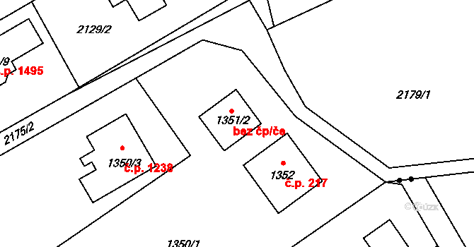 Karviná 41534778 na parcele st. 1351/2 v KÚ Ráj, Katastrální mapa