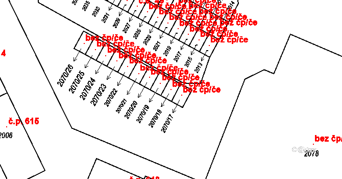Krnov 41702778 na parcele st. 2070/18 v KÚ Krnov-Horní Předměstí, Katastrální mapa