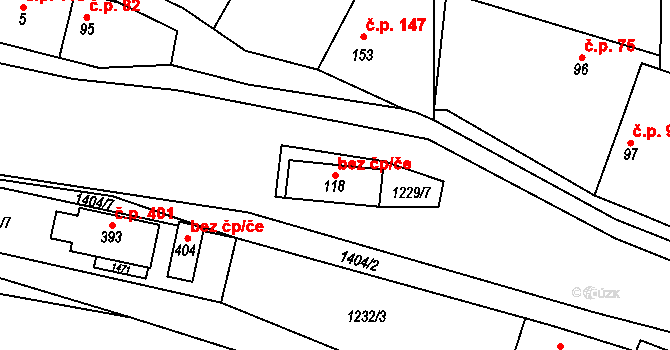 Mšené-lázně 42535778 na parcele st. 118 v KÚ Mšené-lázně, Katastrální mapa