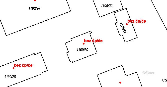 Ostrava 43930778 na parcele st. 1100/30 v KÚ Třebovice ve Slezsku, Katastrální mapa