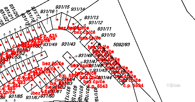 Louny 46250778 na parcele st. 931/8 v KÚ Louny, Katastrální mapa