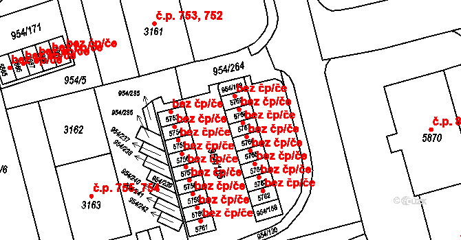 Klatovy 48032778 na parcele st. 5768 v KÚ Klatovy, Katastrální mapa