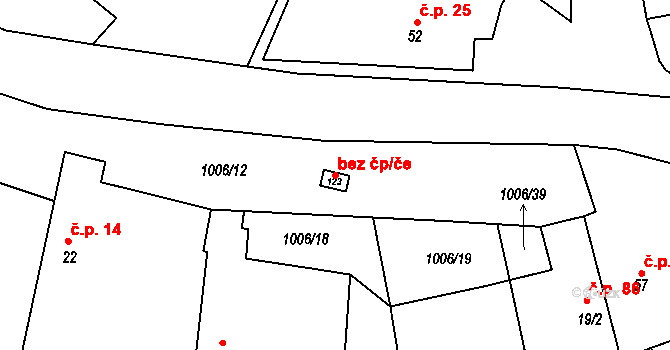 Kozojedy 48443778 na parcele st. 123 v KÚ Kozojedy u Kostelce nad Černými Lesy, Katastrální mapa