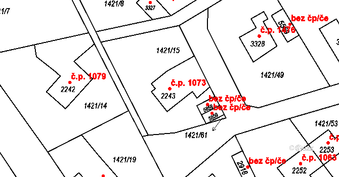 Beroun-Město 1073, Beroun na parcele st. 2243 v KÚ Beroun, Katastrální mapa
