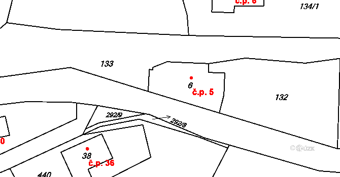 Chlístov 5, Hořičky na parcele st. 6 v KÚ Chlístov u Hořiček, Katastrální mapa