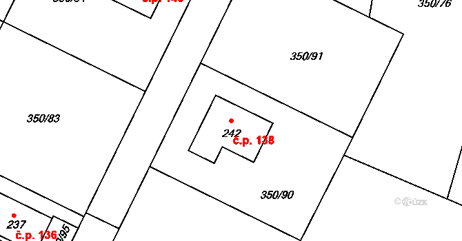 Slatina 138 na parcele st. 242 v KÚ Slatina u Vysokého Mýta, Katastrální mapa