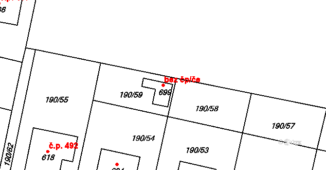 Rožďalovice 91037778 na parcele st. 699 v KÚ Rožďalovice, Katastrální mapa