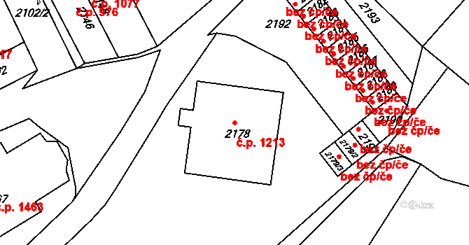 Bzenec 1213 na parcele st. 2178 v KÚ Bzenec, Katastrální mapa